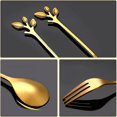 thumbnail image 3 of 12 piezas de cucharas de azúcar para té, cuchara para té y café de postre de acero inoxidable, tenedor de té de acero inoxidable, tenedores de postre para aperitivos, 3 of 5