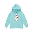 thumbnail image 5 of SERTG Children's Halloween Two-Piece Set Hooded Sweatshirt with Cute Printed +Casual Long Pants Long Sleeved Set Tops and Pants for Kids 2-13 Years(Light blue,4 Years), 5 of 5