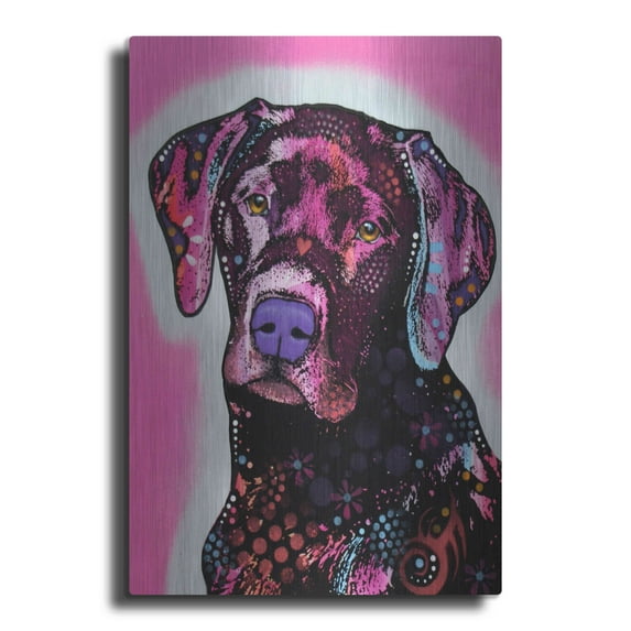 Luxe Metal Art 'Black Lab' by Dean Russo, Metal Wall Art, 24"x36"