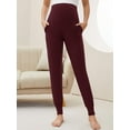 thumbnail image 6 of Yawrut Women's Wine red Maternity Pants, Casual High Waist Abdominal Support Leg Bundle Sports Casual Pants, 6 of 7