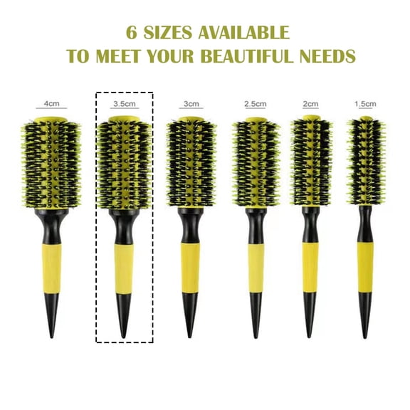 Anti Static Curly Hair Comb Boar Bristle Rolling Round Brush Comb Hair Styling Beauty Salon Hairdresser Curling Iron Brush