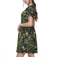 thumbnail image 2 of Easygdp Mallard Ducks And Water para Vestido Transpirable de Mujer, Vestido Suelto de Manga Corta con Pliegues y Bolsillos para el Verano, 2 of 6