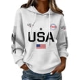 thumbnail image 4 of AHMOMEI Women's 250th Anniversary Print Shirt America 1776-2026 250th Anniversary Waffle Hoodie 4th of July Hooded Sweatshirt Women, 4 of 6