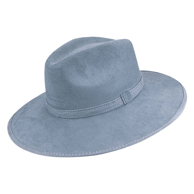 Sombrero Unisex Azul Mezclilla Gamuzina Gamuza Sintetica Indiana M Nueva Imagen