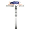thumbnail image 3 of 2.48 ctw with Simulated Diamond Halo Accents Anniversary Ring for Women | Pear Cut Simulated Tanzanite | Hyperallergenic Solid 18K White/Rose Gold, 3 of 5