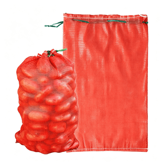 MISSMILE Extra Large Mesh Produce Bags 60 Lbs Reusable Onion Sacks Vegetable Storage Bags Washable Net Bag 21“X32“ for Onion Potato Firewood Crawfish,Pack of 10