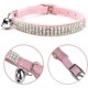 thumbnail image 3 of Kunmingshisd Collar de gato seguro de terciopelo suave ajustable con diamantes de imitación y cascabeles, 28 cm para perros y gatos pequeños (rosa), 3 of 5