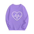 thumbnail image 2 of SERTG Kids Cute Graphic Print Tee Long Sleeve Round Neck Shirt Spring Fall Activity Casual Top for Boys and Girls 3-10 Years(Purple,9 Years), 2 of 3