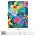 thumbnail image 4 of WERPE Summer Style Hawaiian Print Flannel Throw Blanket Anti-Pilling Living Room All Seasons Warmth Decor White, 4 of 6