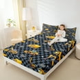 thumbnail image 4 of Manfei Teens Cartoon Truck Bed Sheets, Checkered Buffalo Plaid King Sheets, Construction Vehicle Sheet Set, Breathable Home Decor, 4-Piece, 4 of 7