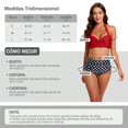 thumbnail image 4 of Conjunto de Bikini Rojo&Negro de lunares, Traje de Baño Halter Vintage Top Ajustable, Mujer Bañadopara Playa Piscina Natación, 4 of 6