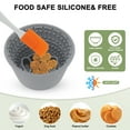 thumbnail image 3 of Unique Bargains Slow Feeder Dog Bowls Silicone Dog Lick Bowl with Brush & Scraper Non-Slip Base Slow Feeder for Anxiety Alleviating & Oral Health Gray Blue, 3 of 7