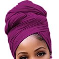 thumbnail image 4 of tredstone Turban Nœud Style Simple Hijab Bonnet Polyvalent Foulard Extensible Respirant Bonnet Anti-Perte Accessoires pour Femmes Amarante, 4 of 7