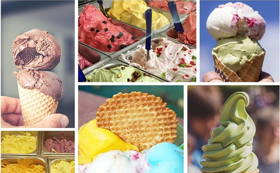 INTBUYING Commercial 10 Pan Hard Ice Cream Showcase Gelato Dipping Cabinet Freezer Display Case 220V