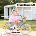 thumbnail image 6 of POVANLI 20" Girls Bike with Detachable Basket,Kid Bicycle for 6-8 Years Old,No Training Wheels Included Gift Purple, 6 of 7