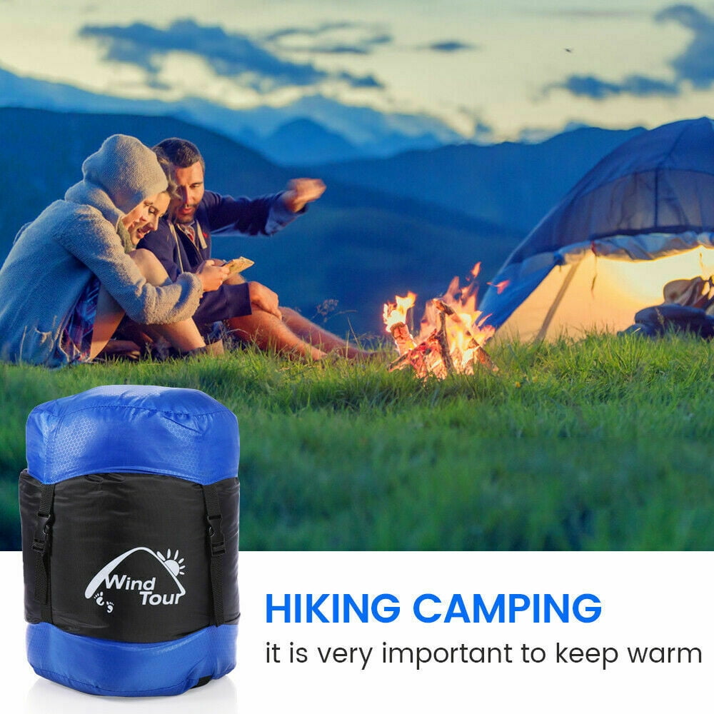 CJC Wearable Sleeping Bag for Adults and Kids Winter Temp Range (5°F to 50°F) Cold Weather Waterproof Sleeping Bag With Zipper for 3-4 Season Camping Climbing Outdoor， Blue, Left zipper