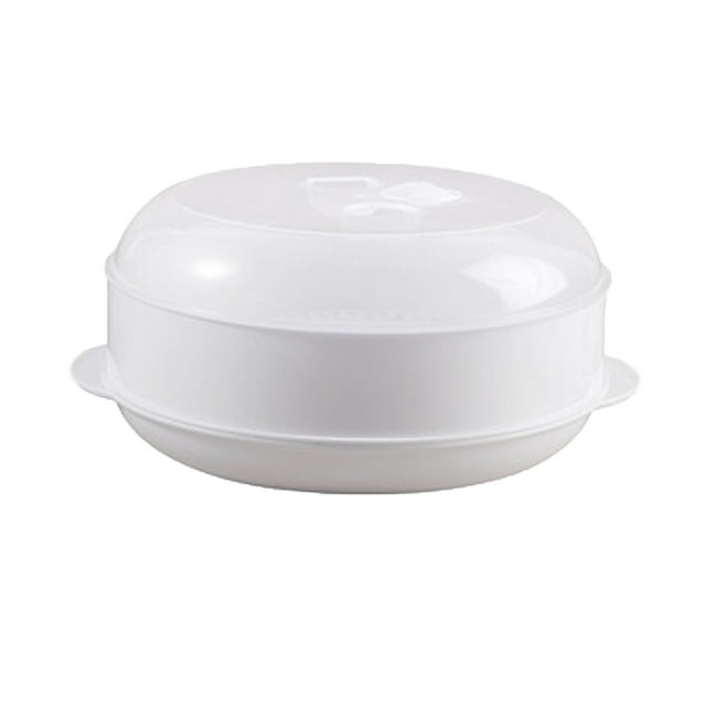 Heated Steamer With Lid Microwave Steamers Transparent Cover Deformation Resistant Heated Steamer With Lid Handle For Home Kitchen Medium Single Layer
