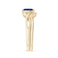 thumbnail image 3 of Angara Natural 0.3 Ct. Blue Sapphire with Diamond Solitaire Ring in 14K Yellow Gold for Women (Ring Size: 3.5), 3 of 10