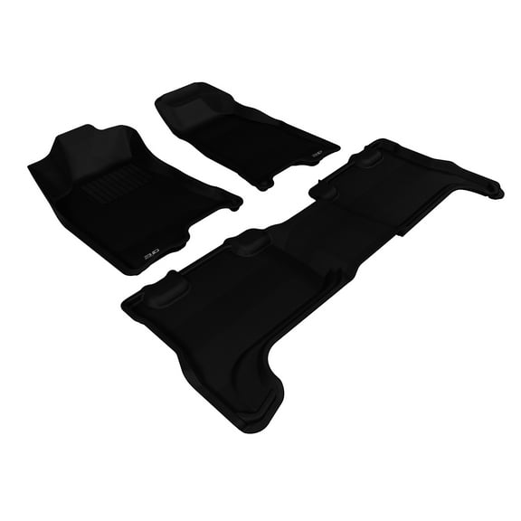 3D MAXpider L1CH02701509 Complete Set Custom Fit All-Weather Floor Mat for Select Chevrolet Colorado Models - Kagu Rubber (Black)