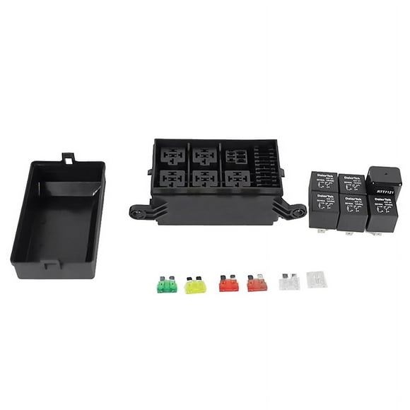 12V Relay Box 6 Way Universal Relay Fuse Box 6 Slots Relay Block ATC/ Fuse Block with Relay Kit for Car Truck