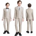 thumbnail image 3 of Lycody Boys Formal Suits Slim Fit 5 Piece Kids Suit Jacket Pants Set with Dress Shirt and Tie for Wedding Prom, 3 of 6