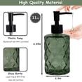 thumbnail image 2 of Green Glass Soap Dispenser Set With Black Pump, 13.5Oz Refillable Liquid Hand Soap Dispenser, Lotion Dish Soap Dispenser for Modern Home Decor, Bathroom, Kitchen Countertop, Hotel(2 Pack), 2 of 6