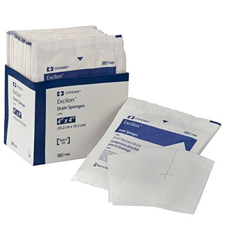 Excilon Amd Drain Sponges Covidien 7086 Excilon Drain Sponge, Sterile 2's in Peel-Back Package, 4