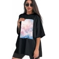 thumbnail image 3 of Plus Size Shirt for Women Oversized Black Tops for Women Short Sleeves Shirt for Women T Shirt Crewneck Shirt for Women M, 3 of 5