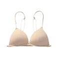 thumbnail image 3 of Bras for Women,French Triangular Cup Seamless Bra for Women Slim Shoulder Straps Front Closure Thin Summer Underwear Small Chest Close Fitting No Steel Wire,Sports Bras for Women,Beige,XL, 3 of 3