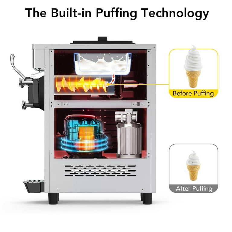 BENTISM Commercial Ice Cream Maker Soft Ice Cream Machine Single