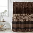 thumbnail image 4 of Animal Print Bathroom Shower Curtains with 12 Hooks Waterproof Shower Curtain for Stalls and Bathtubs Abstract Leopard Zebra Skin Texture Brown Decorative Bathroom Privacy Curtain 36x72 Inches, 4 of 9