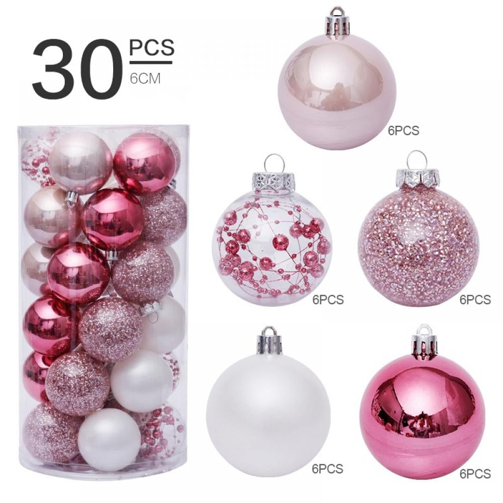 30Pcs Clear Craft Christmas Baubles Ornament Ball Xmas Tree Party House Decor 