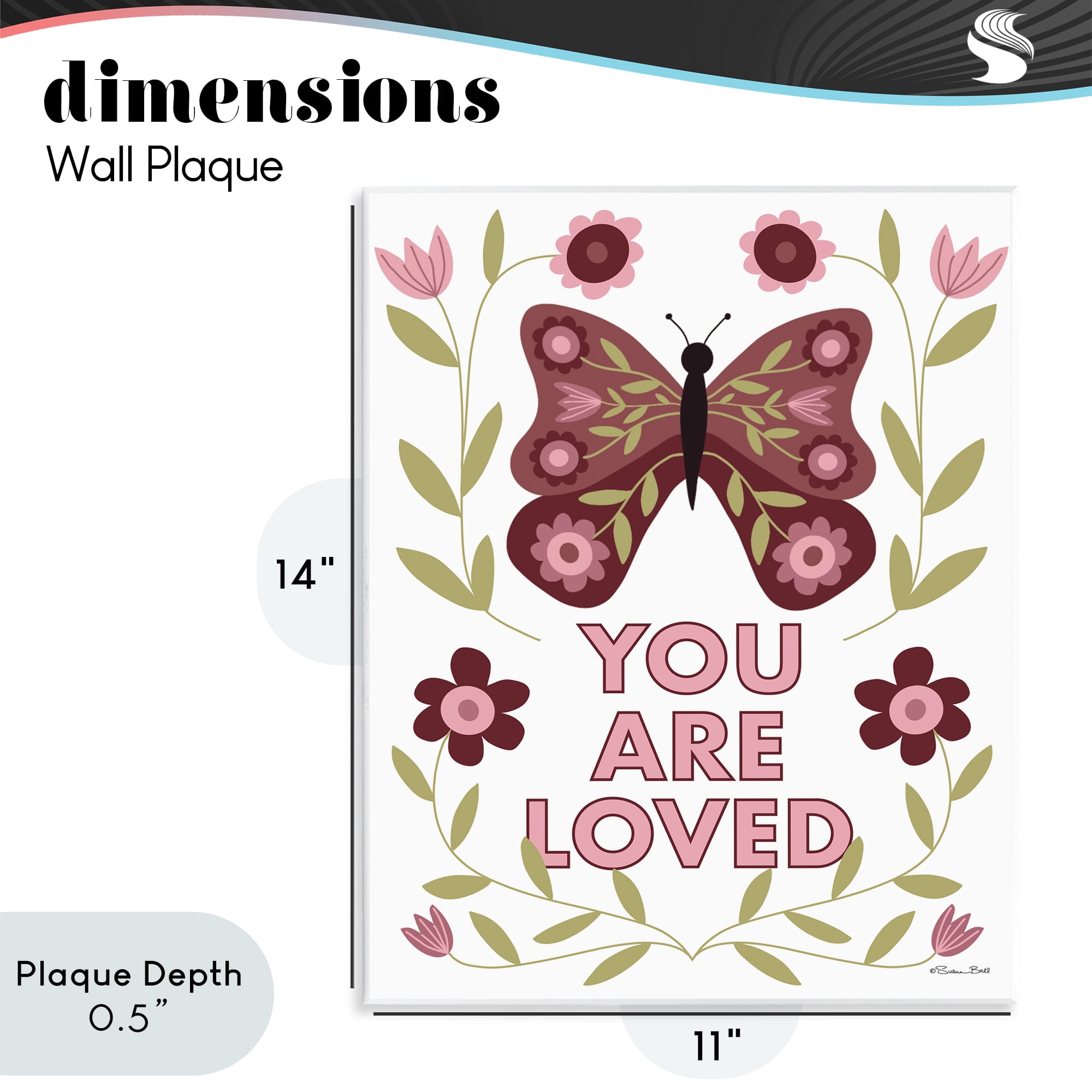 Stupell Industries You Are Loved Symmetrical Wall Plaque Art, design by Susan Ball