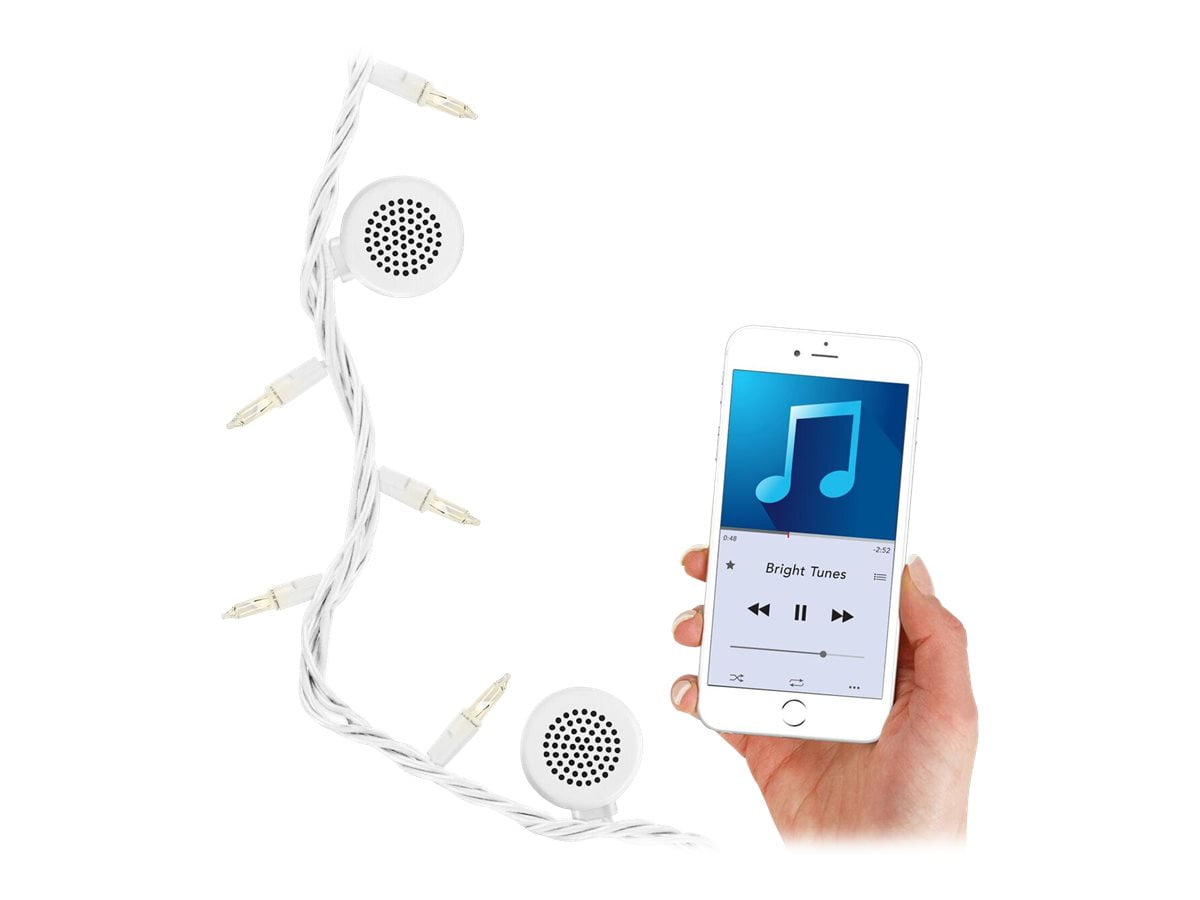 Bright Tunes Indoor Outdoor White Incandescent String Lights With Bluetooth Speakers Cord