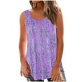 thumbnail image 2 of Womens Tank Tops under $5 Solid Round-Neck Sleeveless Loose Pullover T-shirt, 2 of 5