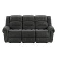 thumbnail image 2 of 88" 3-Seat Ferrar Gray Reclining Sofa, Solid Wood Recliner Sofa with Gray Fabric, Theater Sofa for Living Room, 2 of 6