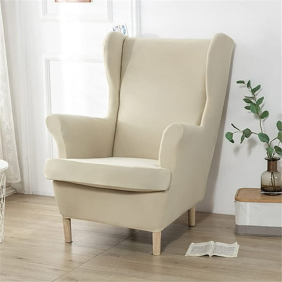 BH-JJSMGS Stretch Armchair Slipcovers Stretch Wingback Chair Covers 2 Piece Wing Chair Slipcover for Armchair Modern Spandex Armchair Sofa Cover for Living Room Bedroom