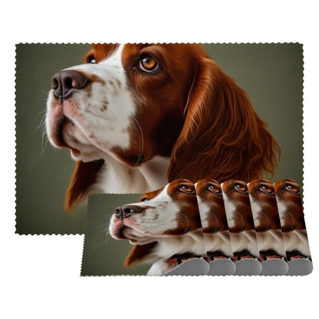 

Placemats Set of 1 Non Slip Washable Table Placemats Cute Cavalier King Charles Spaniel Dog