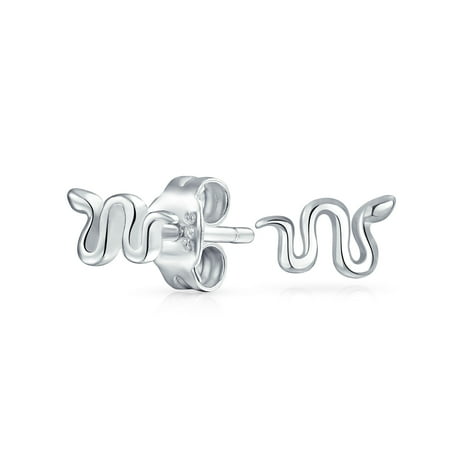 Tiny Stud Earrings Love Minimalist Tiny Garden Reptile Serpent Snake Stud Earrings For Women For Teen 925 Sterling Silver ()