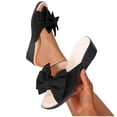 thumbnail image 5 of UTTOASFAY Women's Wedge Sandals,Bow Open Toe Fish Mouth Slippers,Mid Heel Casual Summer Shoes,Soft Sole Outdoor Slip-On Footwear, 5 of 7