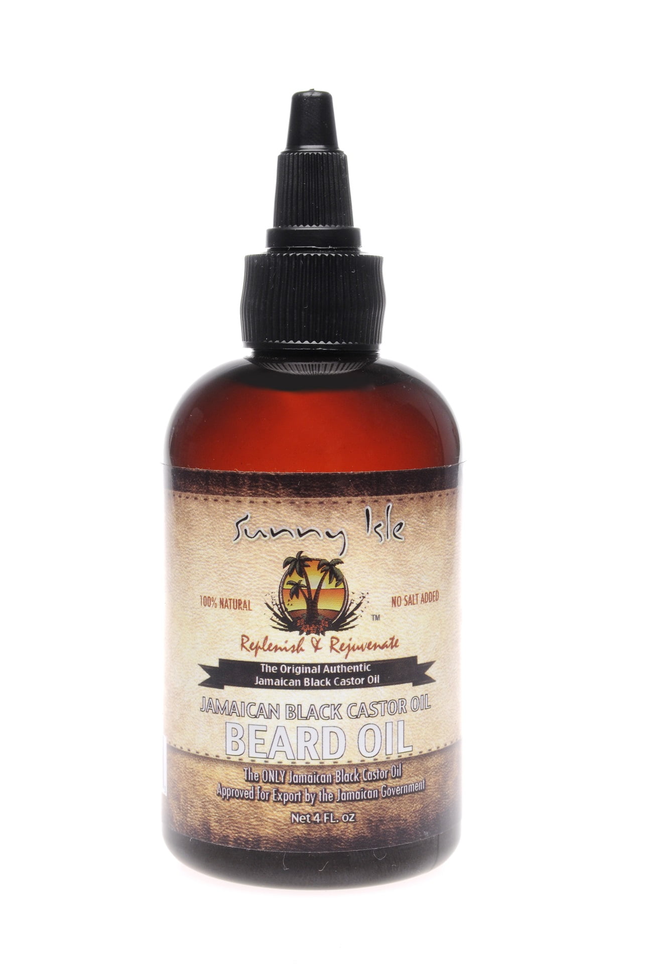 Sunny Isle Jamaican Black Castor Oil Beard Oil, 4 Oz