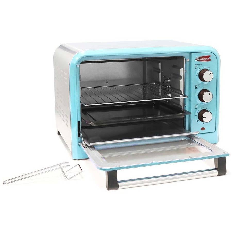 Americana by Elite ERO2600BL 6Slice/26L Retro Toaster Oven, Blue