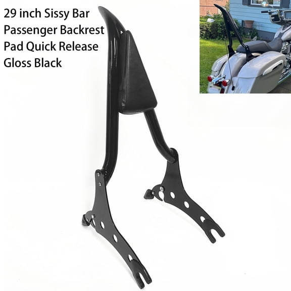 Fjpacemt Backrest Pad Detachable Sissy Bar for Motorcycle Indian Chieftain Roadmaster Vintage 14-24
