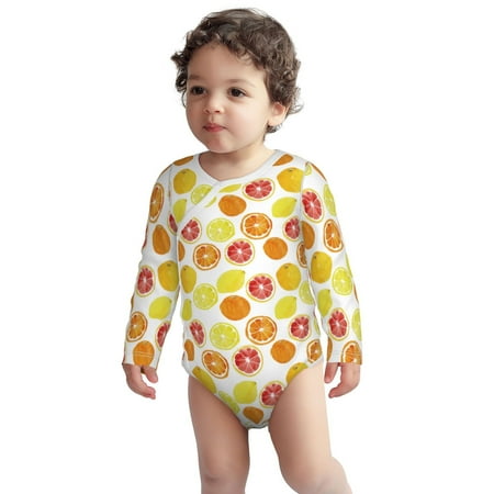 

Fotbe Lemon Orange Pattern Unisex-baby Long-sleeve Bodysuit Long Sleeve Bodysuits One-piece 100% Organic Cotton for Infant Baby Boys Unisex-12 Months