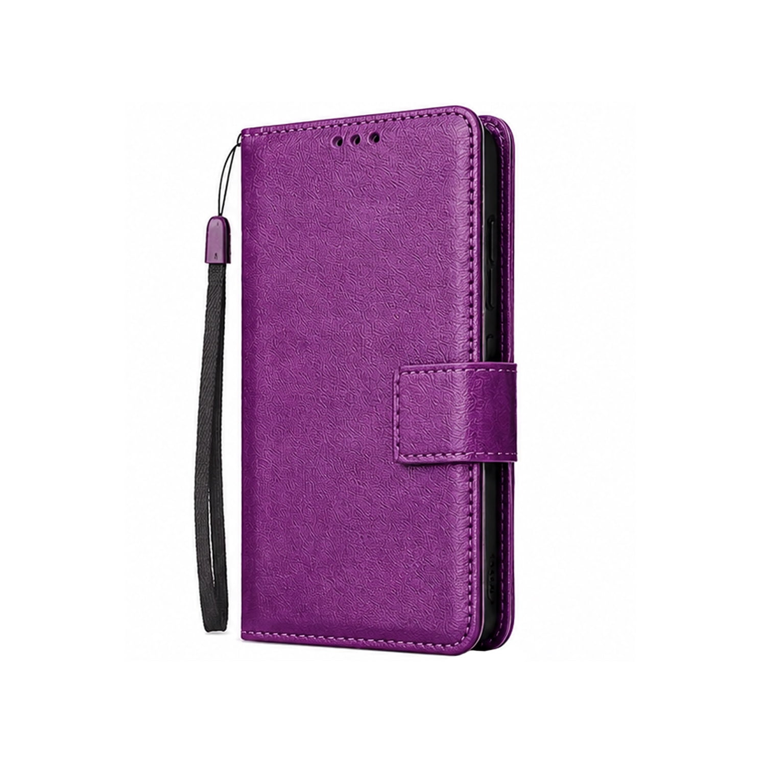 Vintage Leather Protective Wallet Cover for iPhone 17 Pro Max - Purple