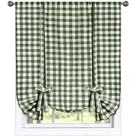 Woven Trends Farmhouse Curtains Kitchen Decor Buffalo Plaid