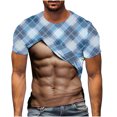 thumbnail image 2 of Jinhomg Funny T-Shirt for Men 2025 Novelty 3D Print Muscle Tops Lightweight Comfy Short Sleeve Crew Neck Tees Trendy Holiday Party T Shirts Blue XXXL, 2 of 5