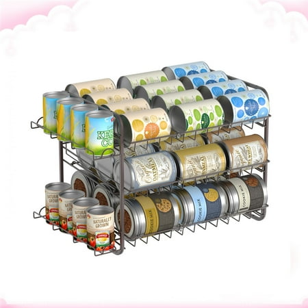 

Bextsrack 3 Tier Can Rack Stackable Pantry Organizer Holds 42 Cans for Kitchen Pantry Bronze