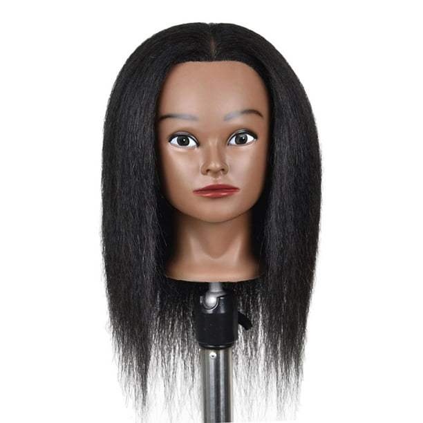 Cabeza de maniquí de cabello Sunnimix 14 pulgadas negro