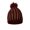 Maroon / Gold, variant on Women's Cable Knit Winter Warm Pom-Pom Knit Beanies with Rhinestone Accent Design, Black / Gold
